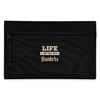 Banker Bankier Bankkaufmann Bank Geschenkidee - Federtasche - Schwarz - Vorne