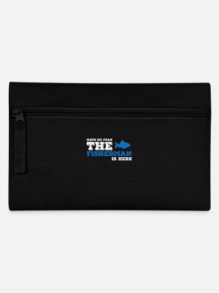 Fischer Angler Fischen Angeln Fisch Geschenkidee - Federtasche - Schwarz