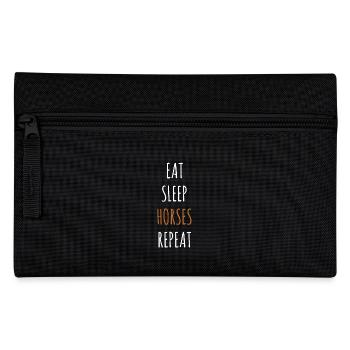 Horse Girl Horse Woman Horse Gift Idea - Pencil Case - black - Front