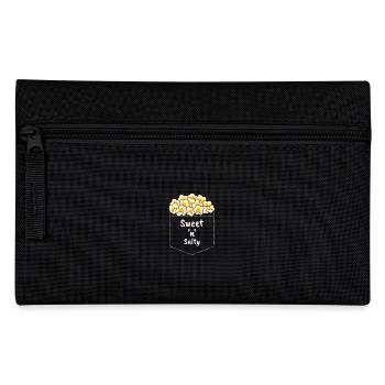 Popcorn süß salzig karamell Kino Tasche - Federtasche - Schwarz - Vorne