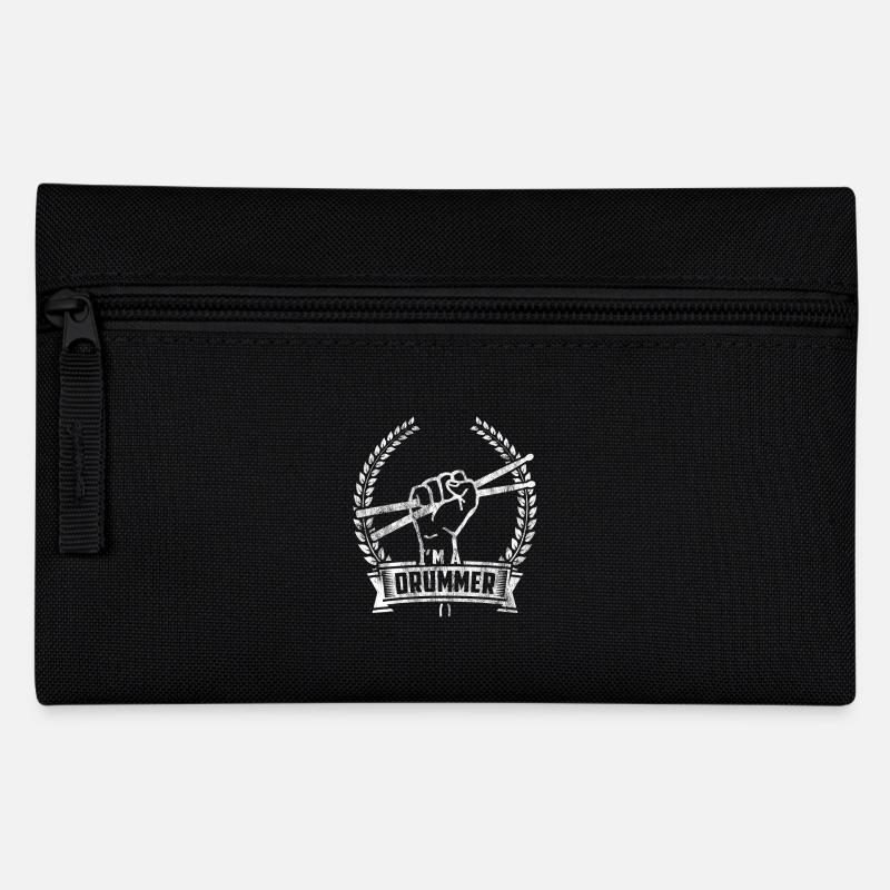 Geschenk Schlagzeuger Drummer Schlagzeugspieler - Federtasche - Schwarz