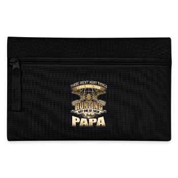 Père papa, papa, chasse, chasseur, chasse, cadeau, fête des pères - Trousse - noir - Devant