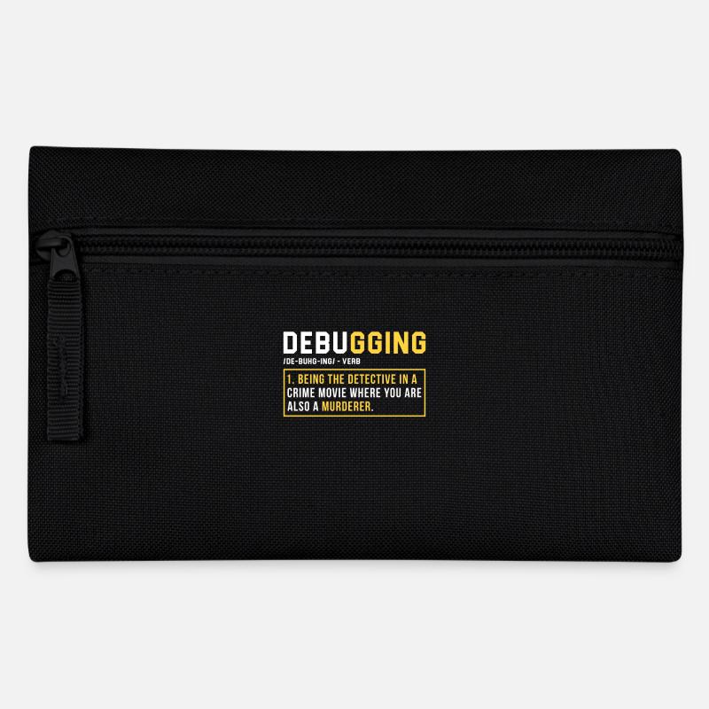 Debugging Programmieren Programmierer Geschenk - Federtasche - Schwarz