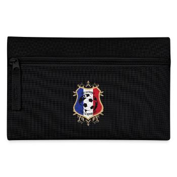 Frankreich Flagge Nationalfarben Paris Fußball - Federtasche - Schwarz - Vorne