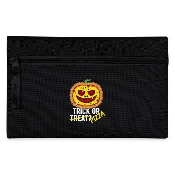 Trick or Treat Halloween Pumpkin Pizza Party - Pencil Case - black - Front