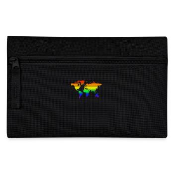 Regenbogen Welt - Federtasche - Schwarz - Vorne