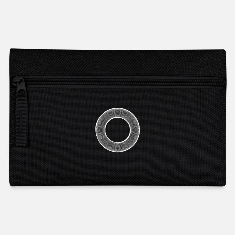 Geometrische Kunst - Federtasche - Schwarz