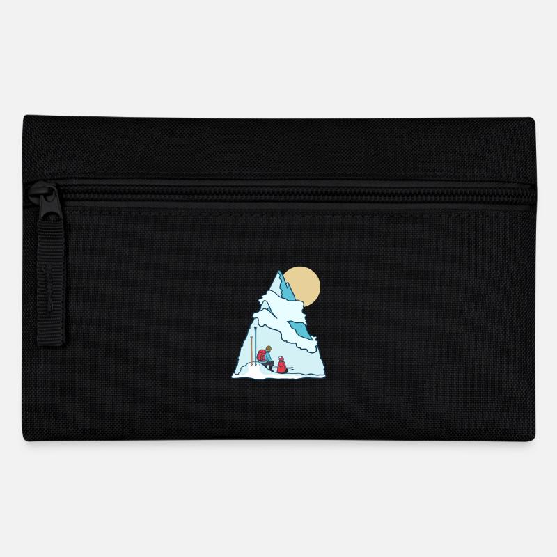 Abenteuer Winterurlaub Vater Sohn T-Shirt - Federtasche - Schwarz