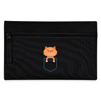 Katzen T-Shirt - Tshirt süße Katze geschenkidee - Federtasche - Schwarz - Vorne