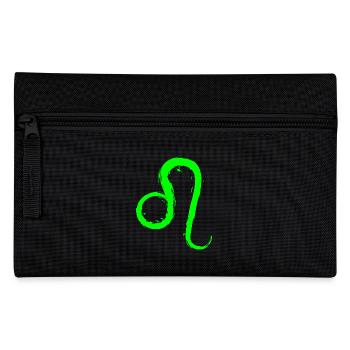 Löwe Leo Sternzeichen Design Symbol Grün Neu - Federtasche - Schwarz - Vorne