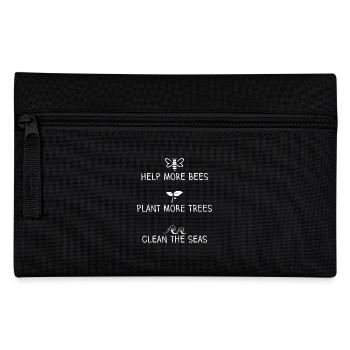 Help More Bees Plant More Trees Clean The Seas - Pencil Case - black - Front