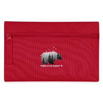 There is No Planet B Shirt Bear Mountains Trees - Federtasche - Rot - Vorne