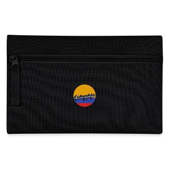 Kolumbianische Flagge mit Vintage Schriftzug - Federtasche - Schwarz - Vorne
