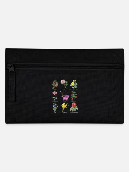 Vintage Botanical Floral Flower T-Shirt - Federtasche - Schwarz