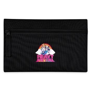 Heavy Metal + süße Tiere - Festival Outfit lustig - Federtasche - Schwarz - Vorne