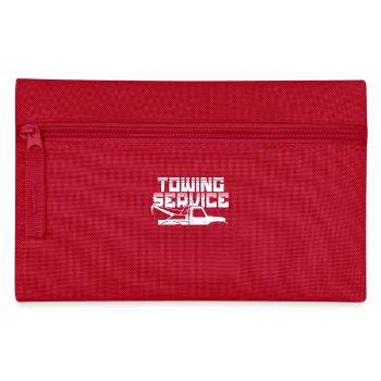 Abschleppdienst Shirt mit Abschleppwagen - Federtasche - Rot - Vorne