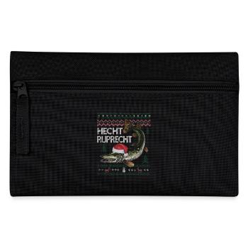 Weihnachtlicher Hecht Ruprecht Angler Humor - Federtasche - Schwarz - Vorne