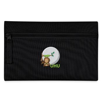 Uhu Eule Vogel Kleber - Federtasche - Schwarz - Vorne