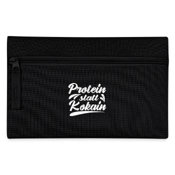 Bodybuilding Spruch lustig Protein statt Kokain - Federtasche - Schwarz - Vorne