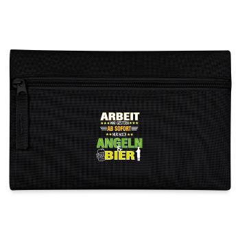 Rentner Rente Angler Angeln und Bier - Federtasche - Schwarz - Vorne