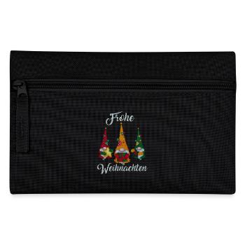 Bunte Weihnachtsgnome bringen festliche Geschenke - Federtasche - Schwarz - Vorne