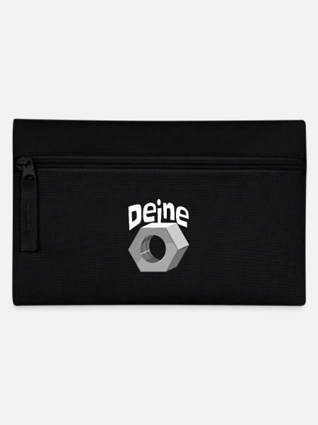 Deine Mutter Schraubenmutter Schlosser Handwerker - Federtasche - Schwarz