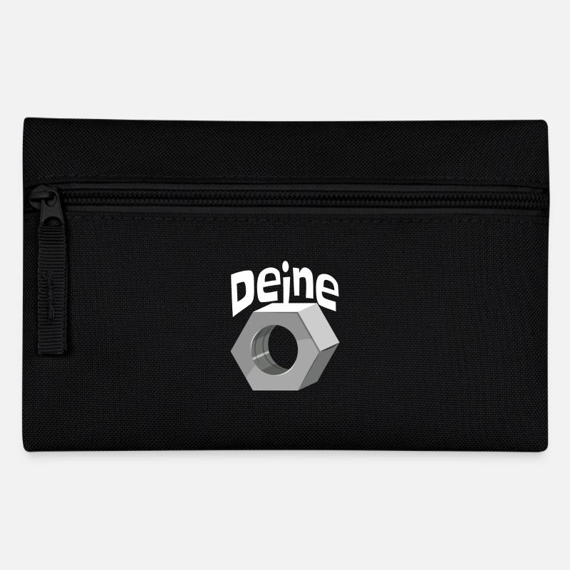 Deine Mutter Schraubenmutter Schlosser Handwerker - Federtasche - Schwarz