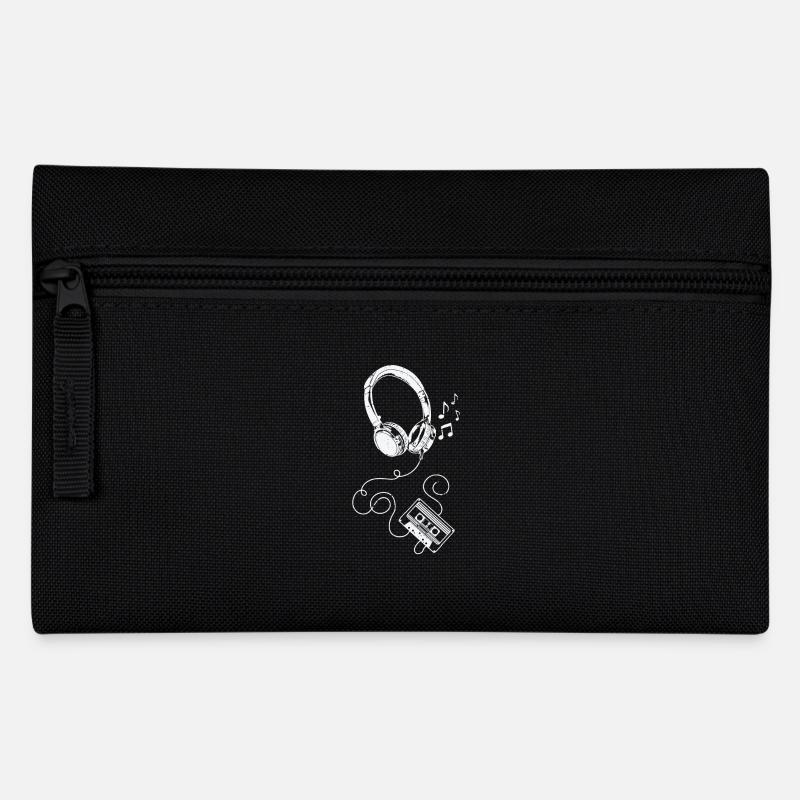 Kopfhörer und Kassette - Federtasche - Schwarz