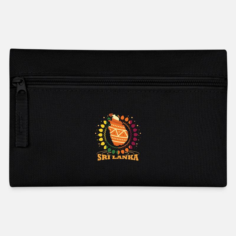 Sri Lanka - Federtasche - Schwarz