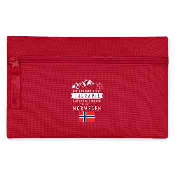 Ich brauche keine Therapie Norwegen Spruch - Federtasche - Rot - Vorne