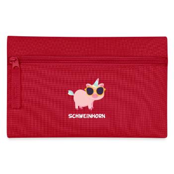 Schweinhorn Schwein Einhorn Tshirt - Federtasche - Rot - Vorne