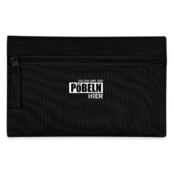 T-Shirt ich bin nur zum Pöbeln hier. - Federtasche - Schwarz - Vorne