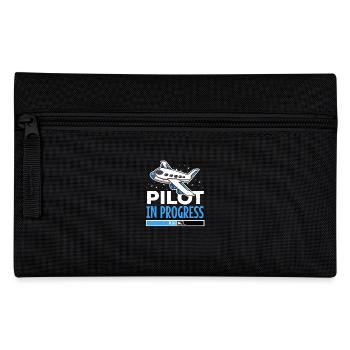 Gift for Student Pilot – Pilot in Progress Motif - Pencil Case - black - Front