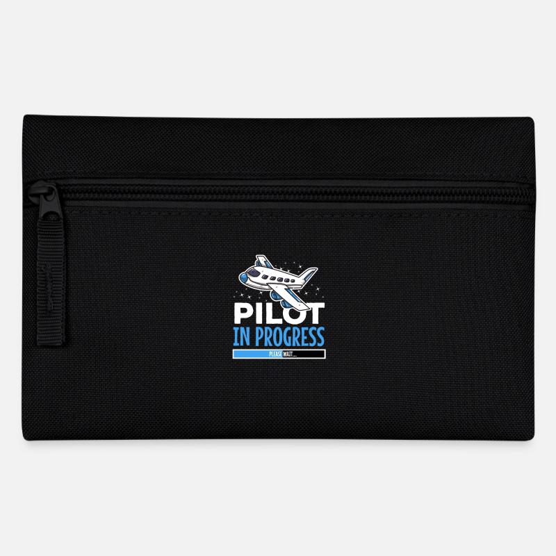 Geschenk für Flugschüler – Pilot in Progress Motiv - Federtasche - Schwarz