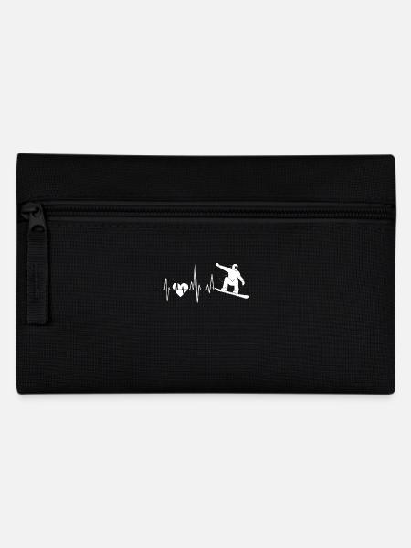 Snowboarden Snowboarden Herzschlag - Federtasche - Schwarz