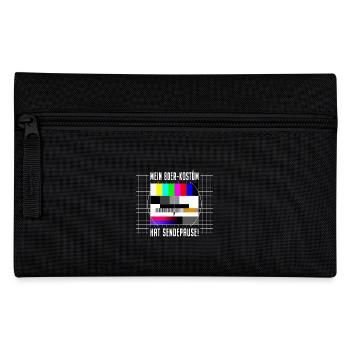 80er Jahre Kostüm Sendepause Testbild 80s Party - Federtasche - Schwarz - Vorne