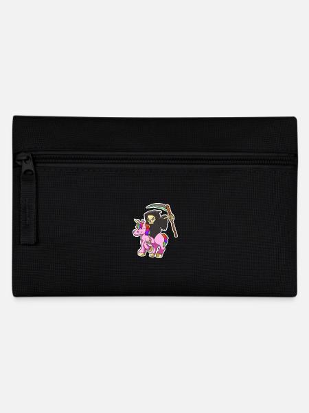 Einhorn und Sensenmann Geschenk - Federtasche - Schwarz