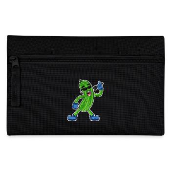 Gurke singt lustige Illustration Gemüse Geschenk - Federtasche - Schwarz - Vorne