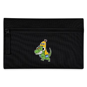 Böser Dinosaurier und süße Banane - Federtasche - Schwarz - Vorne