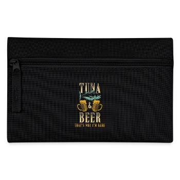 Thunfisch und Bier Spruch - Federtasche - Schwarz - Vorne