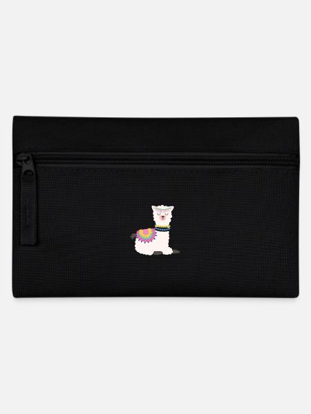 Schlafendes Alpaka - Federtasche - Schwarz