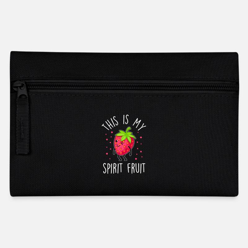 Erdbeere lustiger Spruch - Federtasche - Schwarz