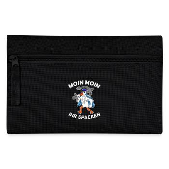 Moin Moin ihr spacken Möwe Nordsee Ostsee Norden - Federtasche - Schwarz - Vorne