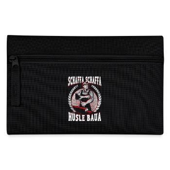 Schaffa Schaffa – Stolz aufs Häusle bauen - Federtasche - Schwarz - Vorne