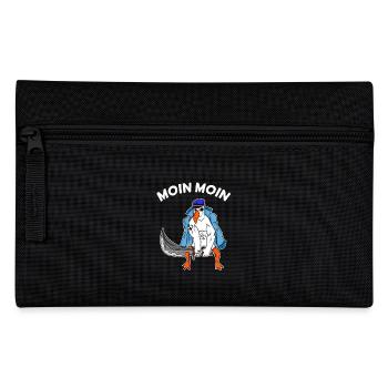 Moin Moin Möwe mit Schwert Nordsee Ostsee Seemann - Federtasche - Schwarz - Vorne