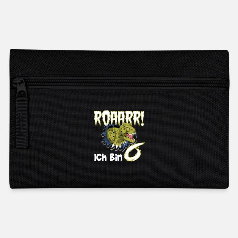 6. Geburtstag 6 Jahre Dino Saurier Dinosaurier - Federtasche - Schwarz