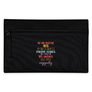 Einzigartig Spruch - Federtasche - Schwarz - Vorne