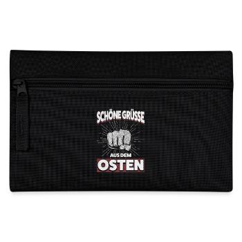 Starke Grüße aus dem Osten – Ostdeutsch und Stolz - Federtasche - Schwarz - Vorne