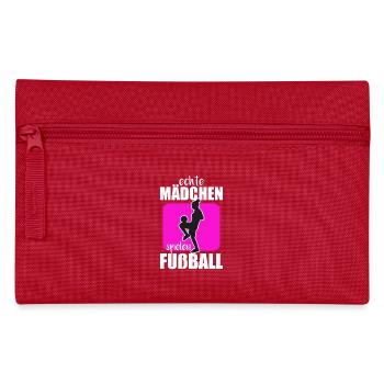 Echte Mädchen spielen Fußball Fußballerin Geschenk - Federtasche - Rot - Vorne