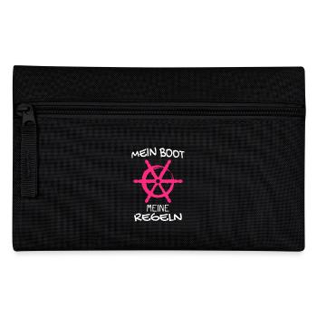 Kapitän Mein Boot Meine Regeln Geschenk - Federtasche - Schwarz - Vorne